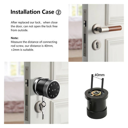 Smart Lock Fingerprint Door Lock Digital Keyboard Smart Card Combination Knob Lock for Home / Office / Hotel DIY Door Lock ,Easy to Install