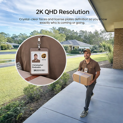 Solar Panel Built-In Smart Security Camera Kit-3Mp and Cross Camera Track with 32GB Storage Home Base, No Monthly Fee — product view 3